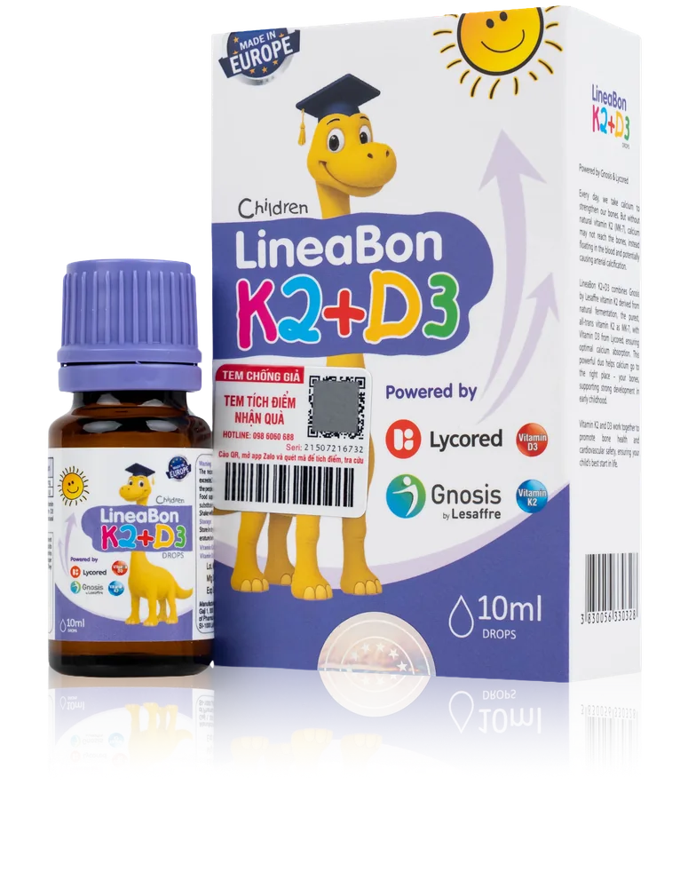 Hộp và lọ LineaBon K2+D3 10ml