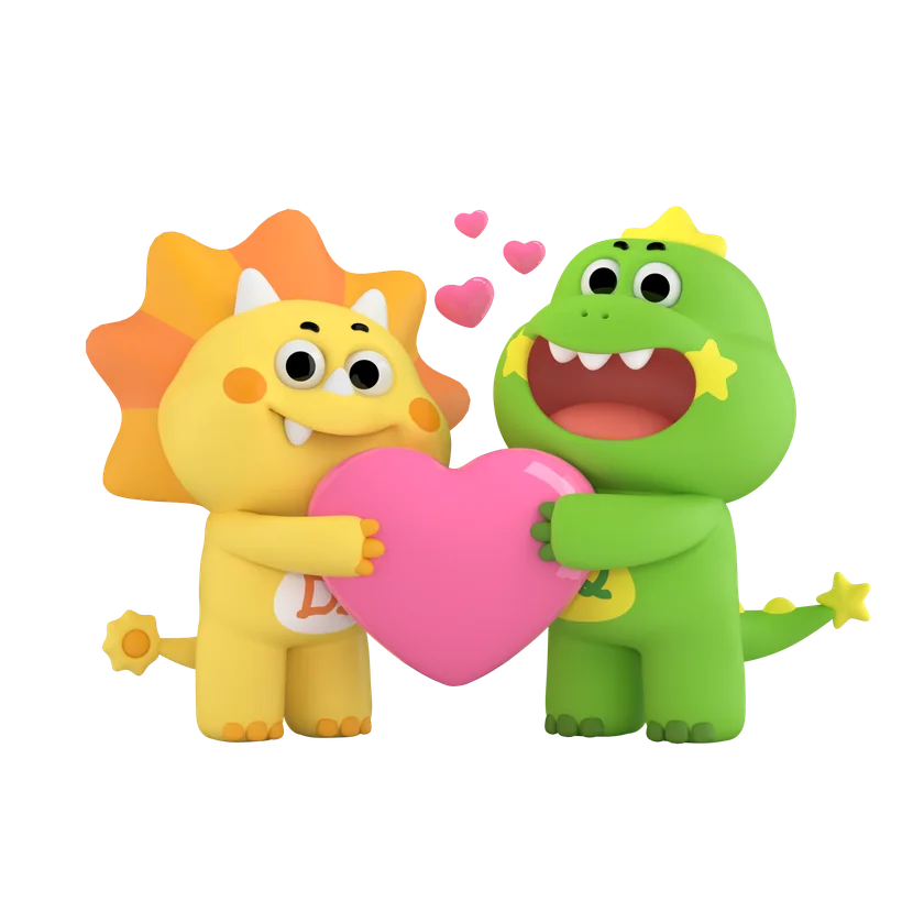 Sticker 3D thả tim
